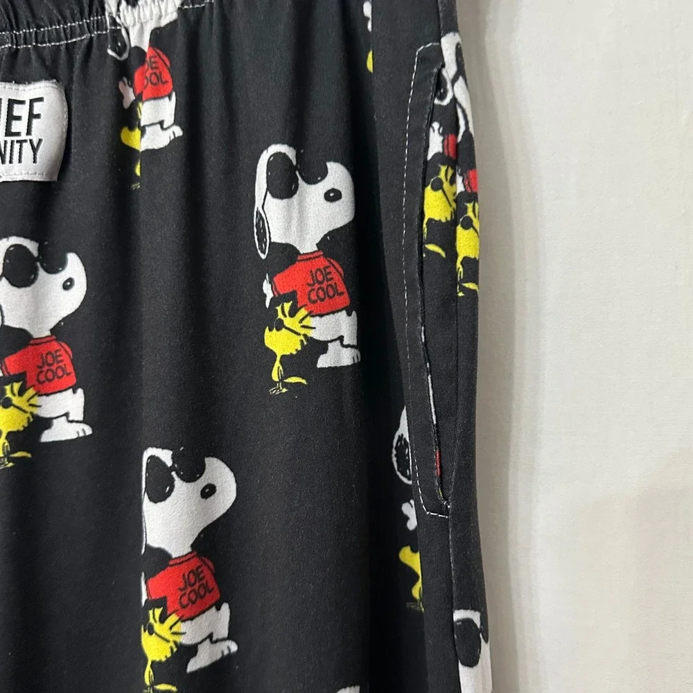 Brief Insanity Joe Cool Snoopy Peanuts Pajama Lounge Pants Black Women XXL